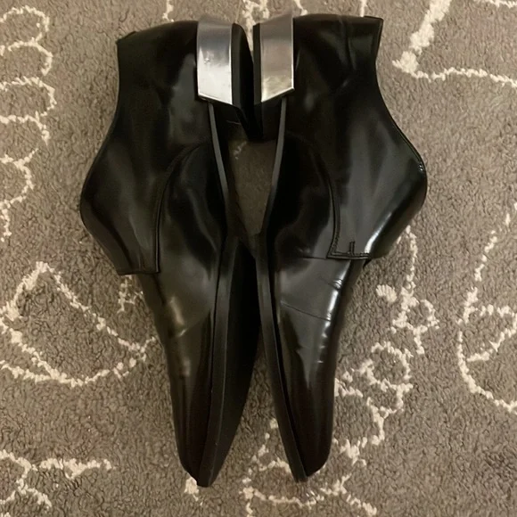 Sergio Rossi Single Buckle Black Leather Women’s Loafers Flats - Picture 7 of 11